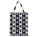 Black-and-white-flower-pattern-by-zebra-stripes-seamless-floral-for-printing-wall-textile-free-vecto Classic Tote Bag