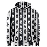 Black-and-white-flower-pattern-by-zebra-stripes-seamless-floral-for-printing-wall-textile-free-vecto Men s Zipper Hoodie