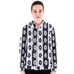 Black-and-white-flower-pattern-by-zebra-stripes-seamless-floral-for-printing-wall-textile-free-vecto Women s Zipper Hoodie