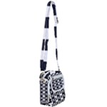 Black-and-white-flower-pattern-by-zebra-stripes-seamless-floral-for-printing-wall-textile-free-vecto Shoulder Strap Belt Bag