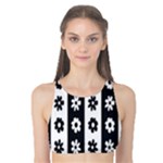 Black-and-white-flower-pattern-by-zebra-stripes-seamless-floral-for-printing-wall-textile-free-vecto Tank Bikini Top