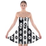 Black-and-white-flower-pattern-by-zebra-stripes-seamless-floral-for-printing-wall-textile-free-vecto Strapless Bra Top Dress