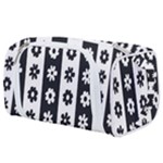 Black-and-white-flower-pattern-by-zebra-stripes-seamless-floral-for-printing-wall-textile-free-vecto Toiletries Pouch