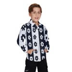 Black-and-white-flower-pattern-by-zebra-stripes-seamless-floral-for-printing-wall-textile-free-vecto Kids  Windbreaker