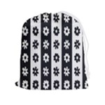 Black-and-white-flower-pattern-by-zebra-stripes-seamless-floral-for-printing-wall-textile-free-vecto Drawstring Pouch (2XL)