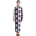 Black-and-white-flower-pattern-by-zebra-stripes-seamless-floral-for-printing-wall-textile-free-vecto Turtleneck Maxi Dress