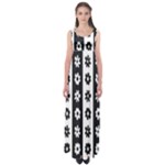Black-and-white-flower-pattern-by-zebra-stripes-seamless-floral-for-printing-wall-textile-free-vecto Empire Waist Maxi Dress
