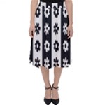 Black-and-white-flower-pattern-by-zebra-stripes-seamless-floral-for-printing-wall-textile-free-vecto Classic Midi Skirt