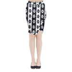Black-and-white-flower-pattern-by-zebra-stripes-seamless-floral-for-printing-wall-textile-free-vecto Midi Wrap Pencil Skirt