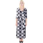 Black-and-white-flower-pattern-by-zebra-stripes-seamless-floral-for-printing-wall-textile-free-vecto Quarter Sleeve Wrap Maxi Dress