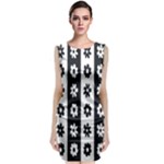 Black-and-white-flower-pattern-by-zebra-stripes-seamless-floral-for-printing-wall-textile-free-vecto Sleeveless Velvet Midi Dress