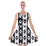 Black-and-white-flower-pattern-by-zebra-stripes-seamless-floral-for-printing-wall-textile-free-vecto Velvet Skater Dress
