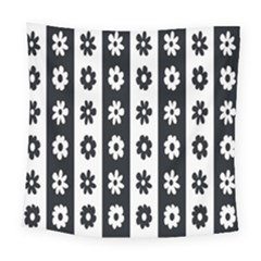 Black-and-white-flower-pattern-by-zebra-stripes-seamless-floral-for-printing-wall-textile-free-vecto Square Tapestry (large) by nate14shop