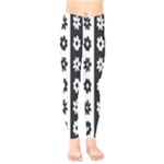 Black-and-white-flower-pattern-by-zebra-stripes-seamless-floral-for-printing-wall-textile-free-vecto Kids  Leggings