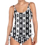 Black-and-white-flower-pattern-by-zebra-stripes-seamless-floral-for-printing-wall-textile-free-vecto Tankini Set