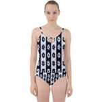 Black-and-white-flower-pattern-by-zebra-stripes-seamless-floral-for-printing-wall-textile-free-vecto Cut Out Top Tankini Set