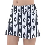 Black-and-white-flower-pattern-by-zebra-stripes-seamless-floral-for-printing-wall-textile-free-vecto Classic Tennis Skirt