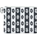 Black-and-white-flower-pattern-by-zebra-stripes-seamless-floral-for-printing-wall-textile-free-vecto Canvas Cosmetic Bag (XXXL)