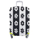 Black-and-white-flower-pattern-by-zebra-stripes-seamless-floral-for-printing-wall-textile-free-vecto Luggage Cover (Medium)