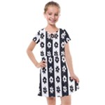 Black-and-white-flower-pattern-by-zebra-stripes-seamless-floral-for-printing-wall-textile-free-vecto Kids  Cross Web Dress