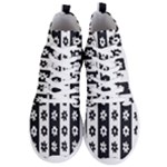 Black-and-white-flower-pattern-by-zebra-stripes-seamless-floral-for-printing-wall-textile-free-vecto Men s Lightweight High Top Sneakers