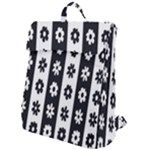 Black-and-white-flower-pattern-by-zebra-stripes-seamless-floral-for-printing-wall-textile-free-vecto Flap Top Backpack