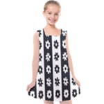 Black-and-white-flower-pattern-by-zebra-stripes-seamless-floral-for-printing-wall-textile-free-vecto Kids  Cross Back Dress