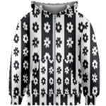 Black-and-white-flower-pattern-by-zebra-stripes-seamless-floral-for-printing-wall-textile-free-vecto Kids  Zipper Hoodie Without Drawstring