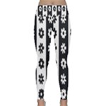 Black-and-white-flower-pattern-by-zebra-stripes-seamless-floral-for-printing-wall-textile-free-vecto Lightweight Velour Classic Yoga Leggings