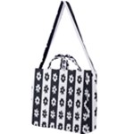 Black-and-white-flower-pattern-by-zebra-stripes-seamless-floral-for-printing-wall-textile-free-vecto Square Shoulder Tote Bag