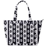 Black-and-white-flower-pattern-by-zebra-stripes-seamless-floral-for-printing-wall-textile-free-vecto Back Pocket Shoulder Bag 