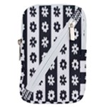 Black-and-white-flower-pattern-by-zebra-stripes-seamless-floral-for-printing-wall-textile-free-vecto Belt Pouch Bag (Large)