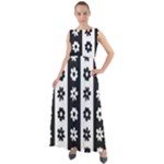 Black-and-white-flower-pattern-by-zebra-stripes-seamless-floral-for-printing-wall-textile-free-vecto Chiffon Mesh Boho Maxi Dress