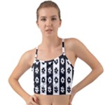 Black-and-white-flower-pattern-by-zebra-stripes-seamless-floral-for-printing-wall-textile-free-vecto Mini Tank Bikini Top