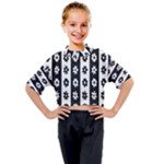 Black-and-white-flower-pattern-by-zebra-stripes-seamless-floral-for-printing-wall-textile-free-vecto Kids Mock Neck Tee