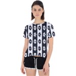 Black-and-white-flower-pattern-by-zebra-stripes-seamless-floral-for-printing-wall-textile-free-vecto Open Back Sport Tee