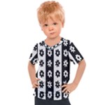 Black-and-white-flower-pattern-by-zebra-stripes-seamless-floral-for-printing-wall-textile-free-vecto Kids  Sports Tee