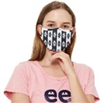 Black-and-white-flower-pattern-by-zebra-stripes-seamless-floral-for-printing-wall-textile-free-vecto Fitted Cloth Face Mask (Adult)
