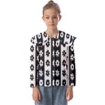 Black-and-white-flower-pattern-by-zebra-stripes-seamless-floral-for-printing-wall-textile-free-vecto Kids  Peter Pan Collar Blouse
