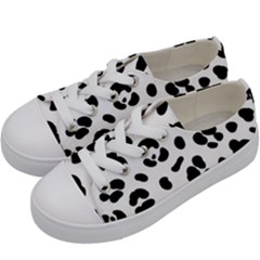 Blak-white-tiger-polkadot Kids  Low Top Canvas Sneakers by nate14shop