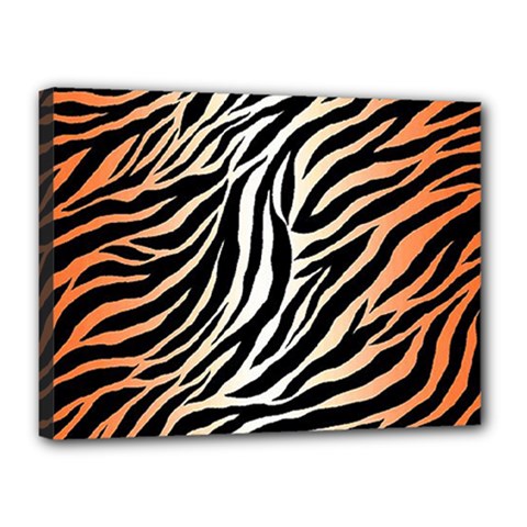 Cuts  Catton Tiger Canvas 16  X 12  (stretched) by nate14shop