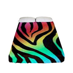 Rainbow Zebra Stripes Fitted Sheet (full/ Double Size) by nate14shop