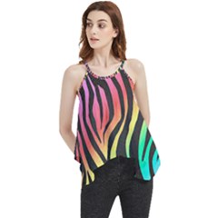 Rainbow Zebra Stripes Flowy Camisole Tank Top by nate14shop