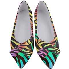 Rainbow Zebra Stripes Women s Bow Heels by nate14shop