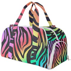Rainbow Zebra Stripes Burner Gym Duffel Bag