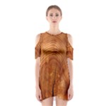 Annual Rings Tree Wood Shoulder Cutout One Piece Dress