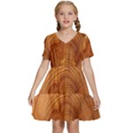 Annual Rings Tree Wood Kids  Short Sleeve Tiered Mini Dress