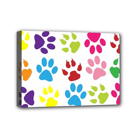 Paw Print Mini Canvas 7  X 5  (stretched) by artworkshop