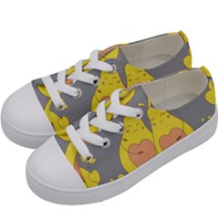 Avocado-yellow Kids  Low Top Canvas Sneakers by nate14shop