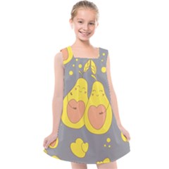 Avocado-yellow Kids  Cross Back Dress by nate14shop